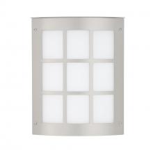 Besa Lighting MOTO8GR-WA-SL - Besa Outdoor Moto 8 Grid Silver White Acrylic 1x60W E12