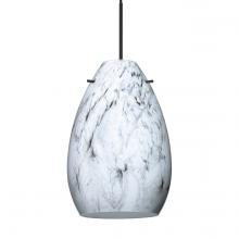 Besa Lighting RXP-1713MG-BK - Besa Pendant Pera 6, Black Finish, Marble Grigio 1x50W MAX GY6.35 Base