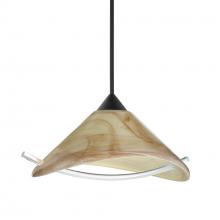 Besa Lighting RXP-181305-BK - Besa Pendant Hoppi, Black Finish, Mocha/Clear 1x50W MAX GY6.35 Base