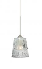 Besa Lighting RXP-512500-SN - Besa Pendant Nico 4 Satin Nickel Clear Stone 1x35W Halogen