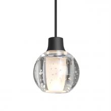 Besa Lighting RXP-BOCA3BB-BK - Besa Boca 3 Pendant, Clear Bubble, Black Finish, 1x35W MAX GY6.35 Base