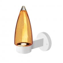 Besa Lighting SULUAM-WALL-LED-WH - Sulu Outdoor Sconce, Amber Bubble, White Finish, 1x4W LED