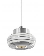 Besa Lighting X-FLOW00-CLFR-LED-SN-L - Besa, Flower Cord Pendant For Multiport Canopy, Clear/Frost, Satin Nickel Finish, 1x3