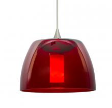 Besa Lighting X-SPURRD-LED-SN-L - Besa Spur Cord Pendant For Multiport Canopy, Red, Satin Nickel Finish, 1x3W LED, 15Ft