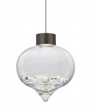 Besa Lighting X-TERRACL-LED-BR-L - Besa Terra Cord Pendant For Multiport Canopy, Clear Crystals, Bronze Finish, 1x3W LED