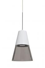 Besa Lighting X-TIMO6WS-LED-SN - Besa, Timo 6 Cord Pendant For Multiport Canopies,Smoke/White, Satin Nickel Finish, 1x