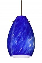 Besa Lighting XP-171386-LED-BR-L - Besa Pendant Pera 6 Bronze Blue Cloud 1x5W LED, 15Ft. Cord