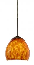 Besa Lighting B-412218-BR - Besa Bolla Pendant For Multiport Canopy Bronze Amber Cloud 1x50W Candelabra