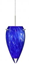 Besa Lighting 1JC-412586-SN - Besa Juli Pendant Satin Nickel Blue Cloud 1x100W Medium Base