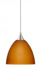 Besa Lighting 1XC-757080-LED-SN - BESA PENDANT SASHA SATIN NICKEL AMBER MATTE 1X6W LED