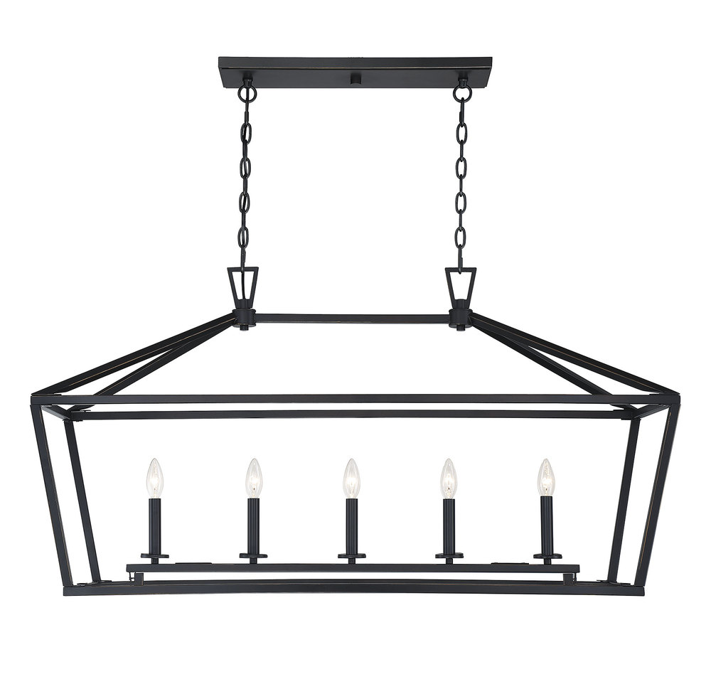 Townsend 5-Light Linear Chandelier in Classic Bronze