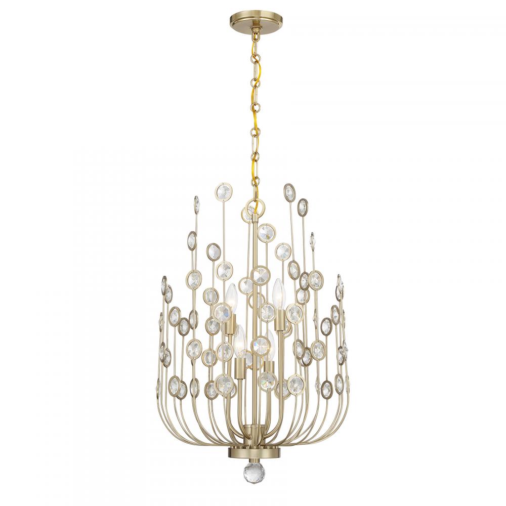 Irina 4-Light Chandelier in Noble Brass