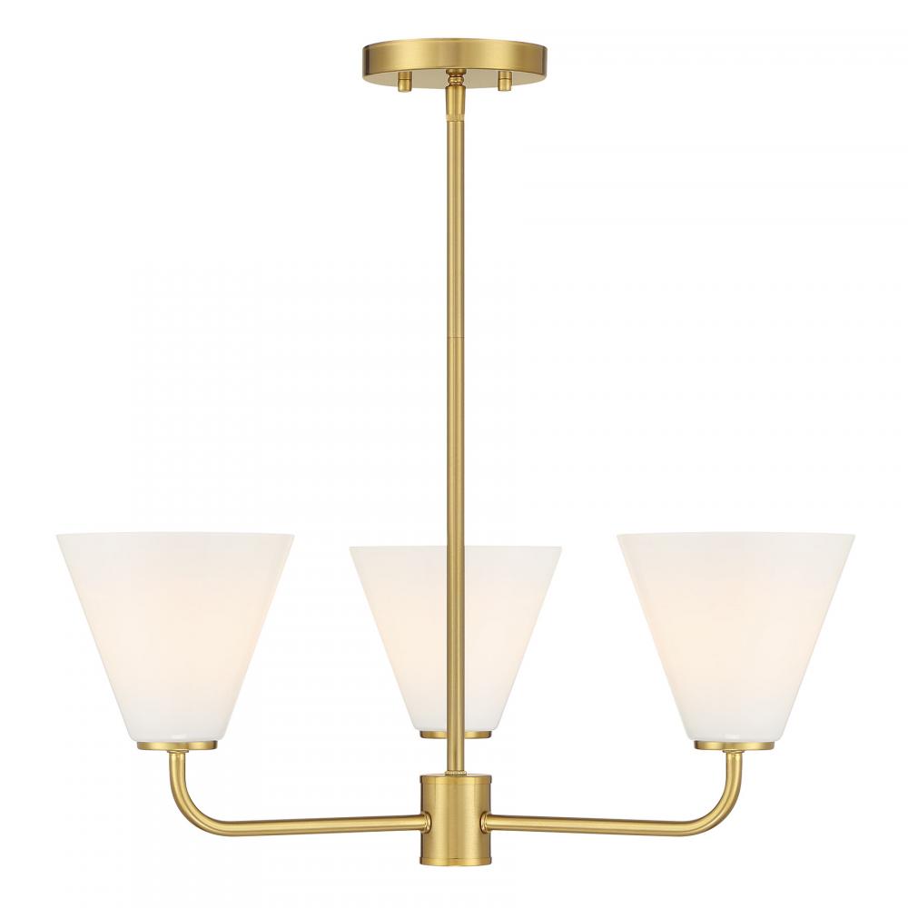 Blair 3-Light Chandelier in Warm Brass