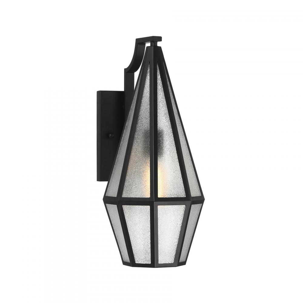 Peninsula 1-Light Outdoor Wall Lantern in Matte Black