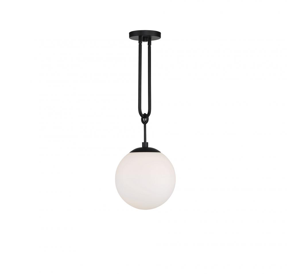 Becker 1-Light Pendant in Matte Black