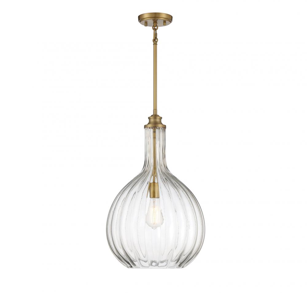 Brandon 1-Light Pendant in Warm Brass