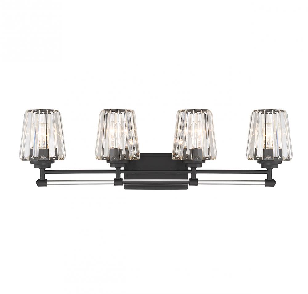 Garnet 4-Light Bathroom Vanity Light in Matte Black