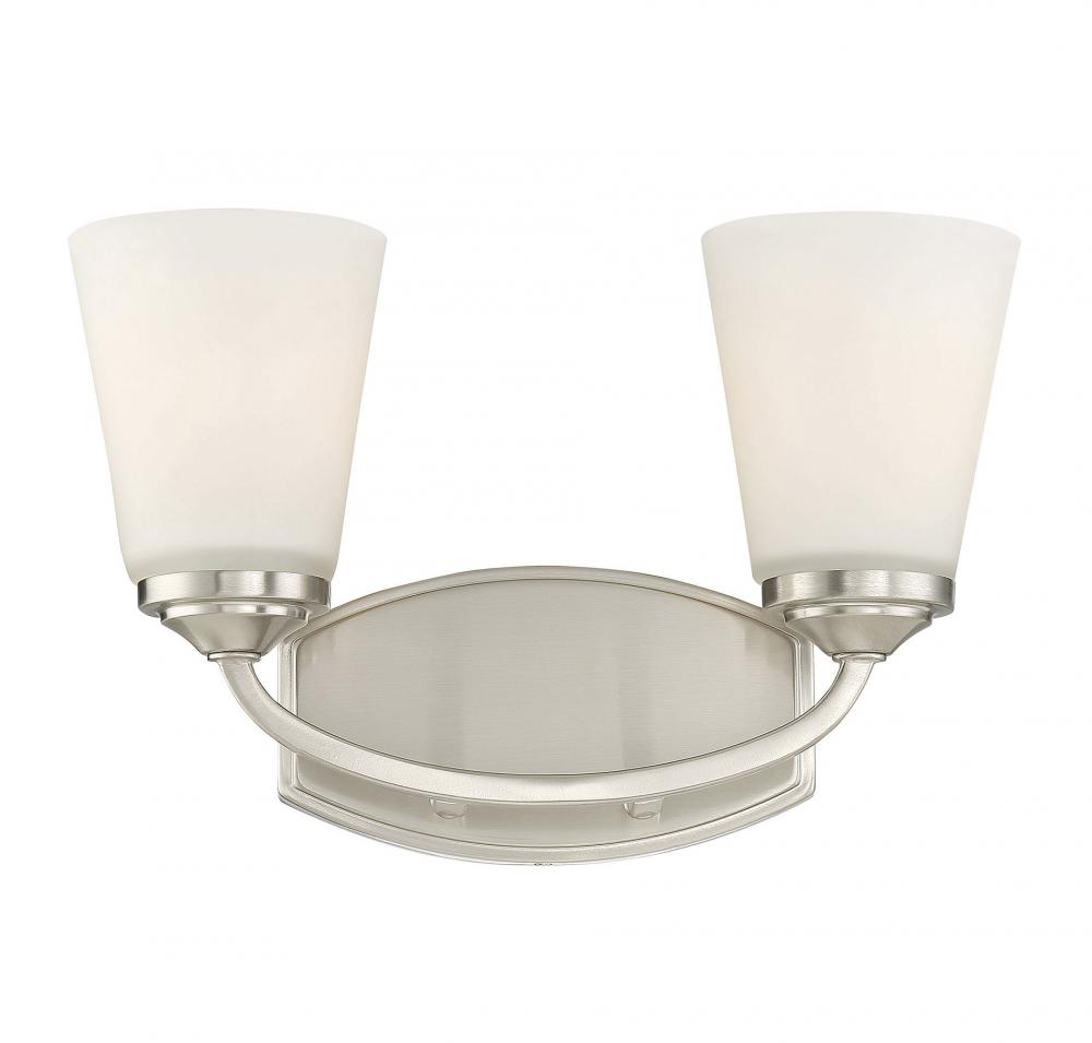 Jordan 2-light Bathroom Vanity Light In Satin Nickel