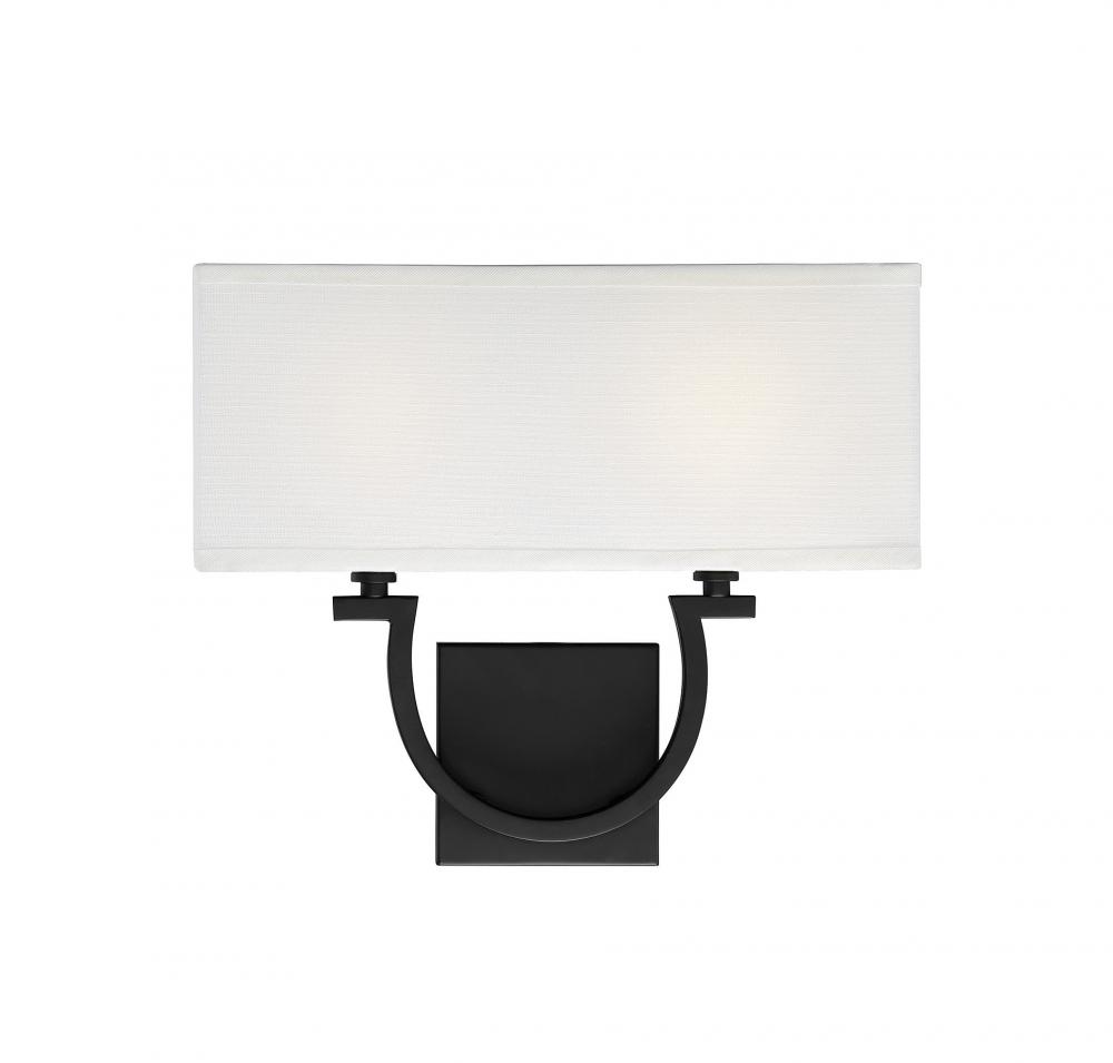 Rhodes 2-Light Wall Sconce in Matte Black