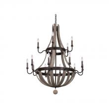 Kalco 506873FG - Harper (10+5) Light 2 Tier Chandelier