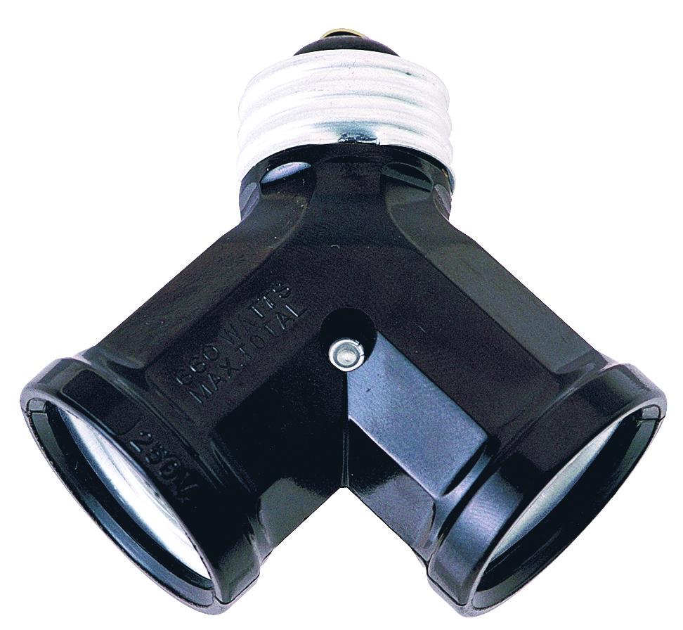 SCREW IN TWIN ADAPTER SKT-BLK