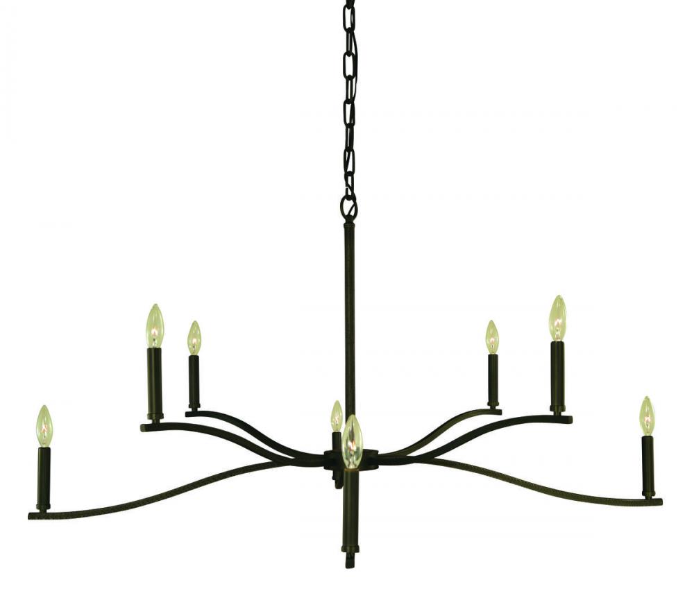 8-LIGHT IRON BRIDGEPORT DINING CHANDELIER