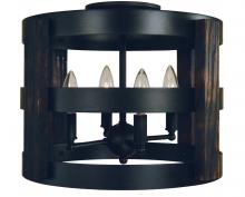 Framburg Limited Editions F-L1001 MBLACK - 4-Light Matte Black Homestead Semi-Flush