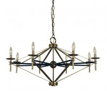 Framburg Limited Editions F-L1028 AB/MBLACK - 8-Light Antique Brass/Matte Black Fleurette Chandelier