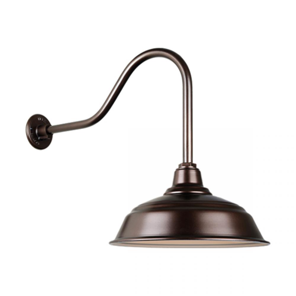 17&#34; Gooseneck Light Warehouse Shade, QSNHL-H Arm