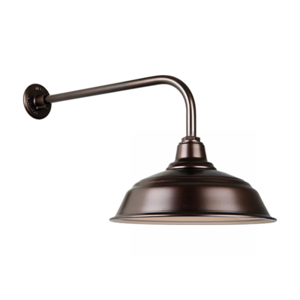 17&#34; Gooseneck Light Warehouse Shade, QSNB-13 Arm