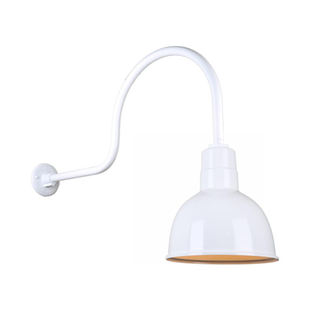 10&#34; Gooseneck Light Deep Bowl Shade, QSNHL-C Arm