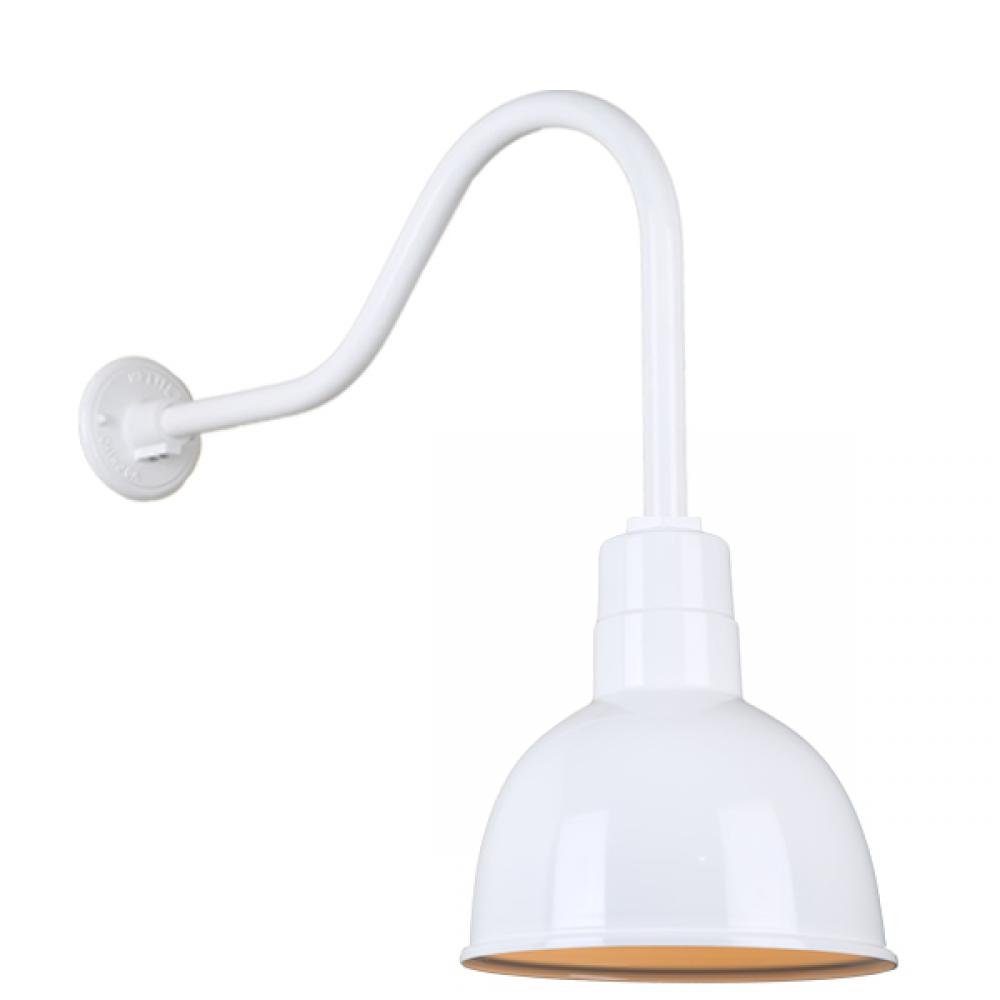 10&#34; Gooseneck Light Deep Bowl Shade, QSNHL-H Arm