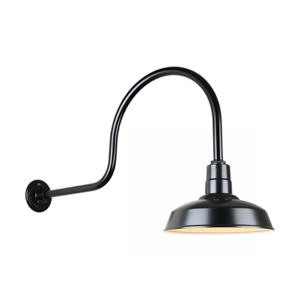 14&#34; Gooseneck Light Warehouse Shade, QSNHL-C Arm