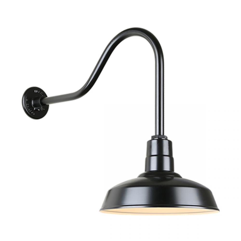 14&#34; Gooseneck Light Warehouse Shade, QSNHL-H Arm