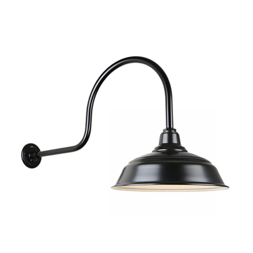 17&#34; Gooseneck Light Warehouse Shade, QSNHL-C Arm