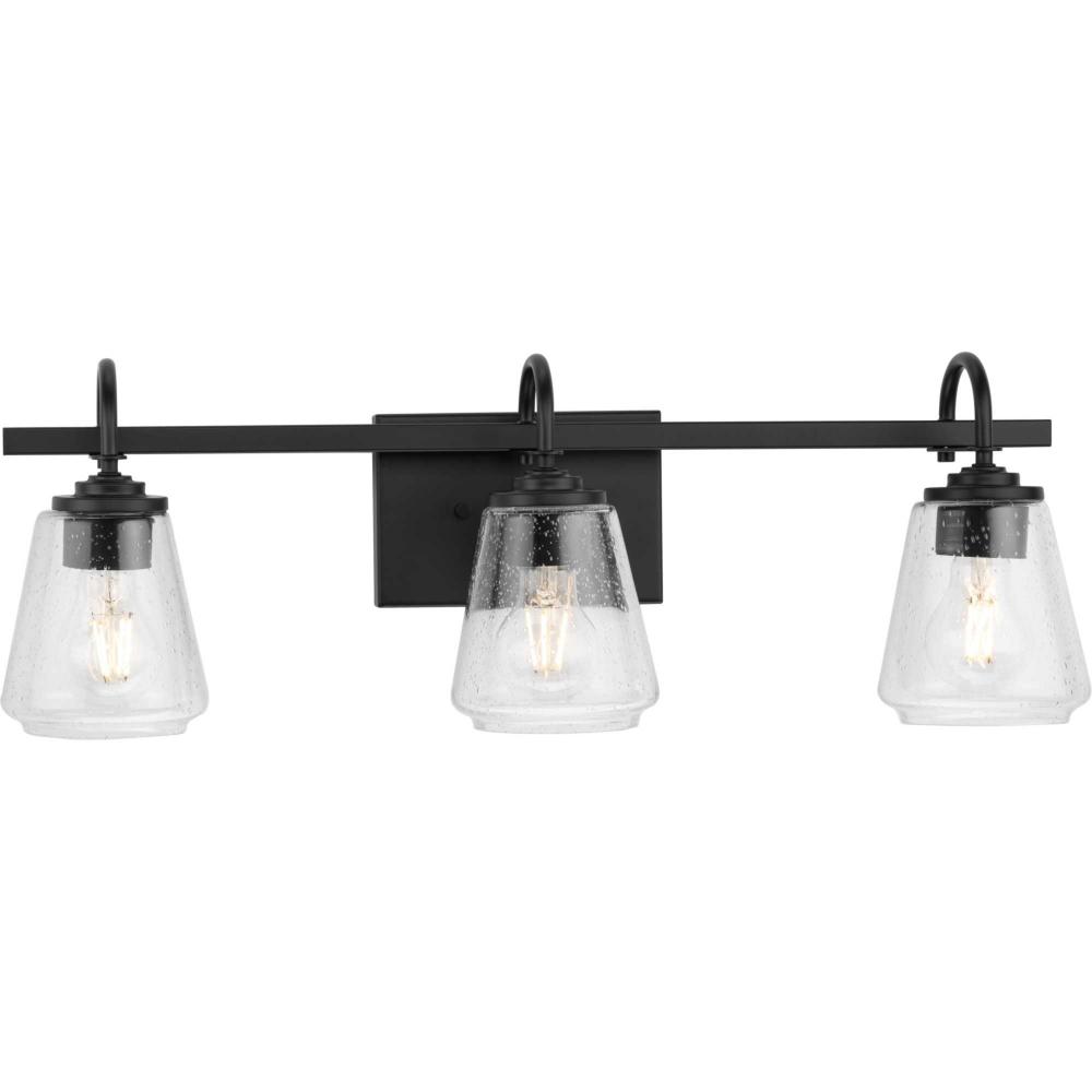 Martenne Collection Three-Light Matte Black Modern Farmhouse Vanity Light