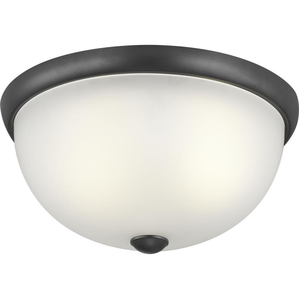 Two-Light 14&#34; Glass Dome Flush Mount