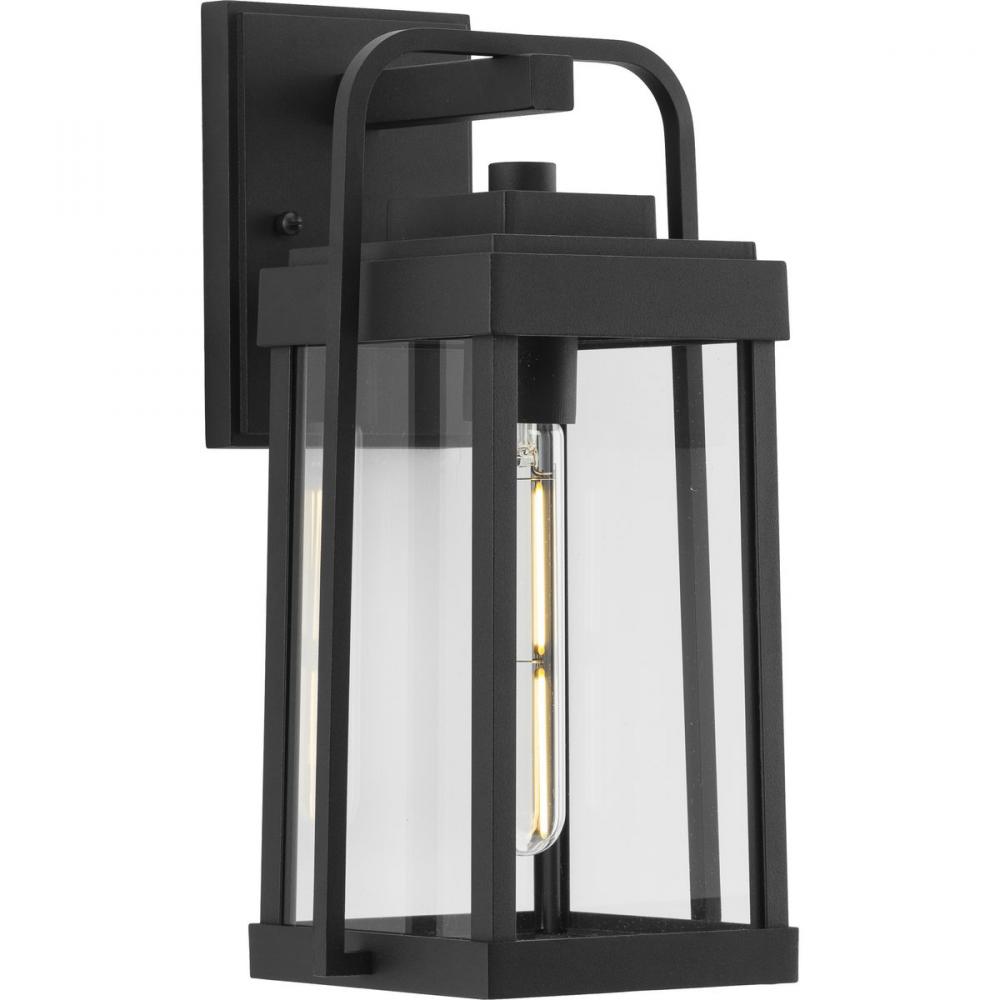 Walcott One-Light Textured Black Modern Farmhouse Outdoor Medium Wall Lantern