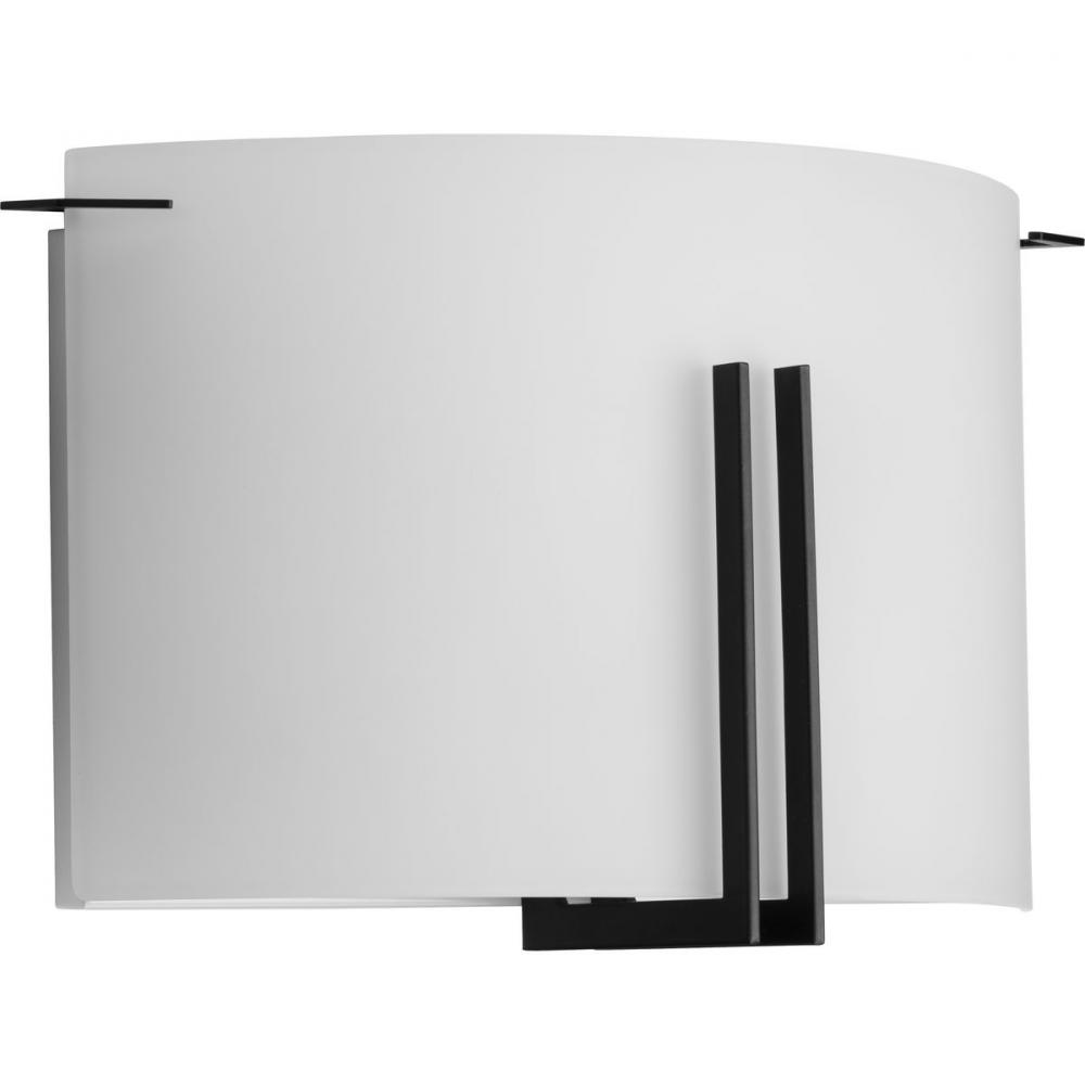 Modern Glass Sconce Two-Light Matte Black Wall Sconce