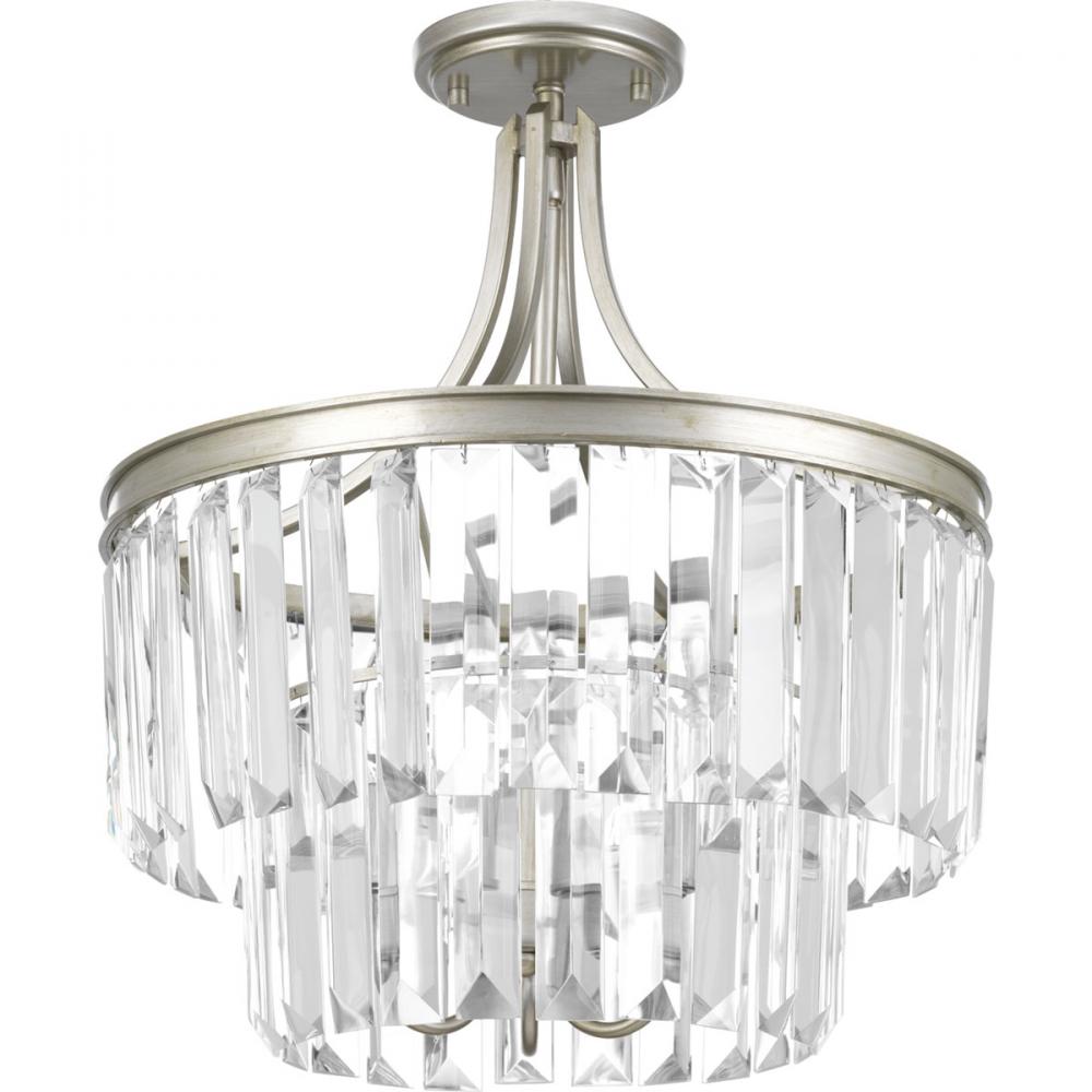 Glimmer Collection Three-Light 19&#34; Semi-Flush Convertible