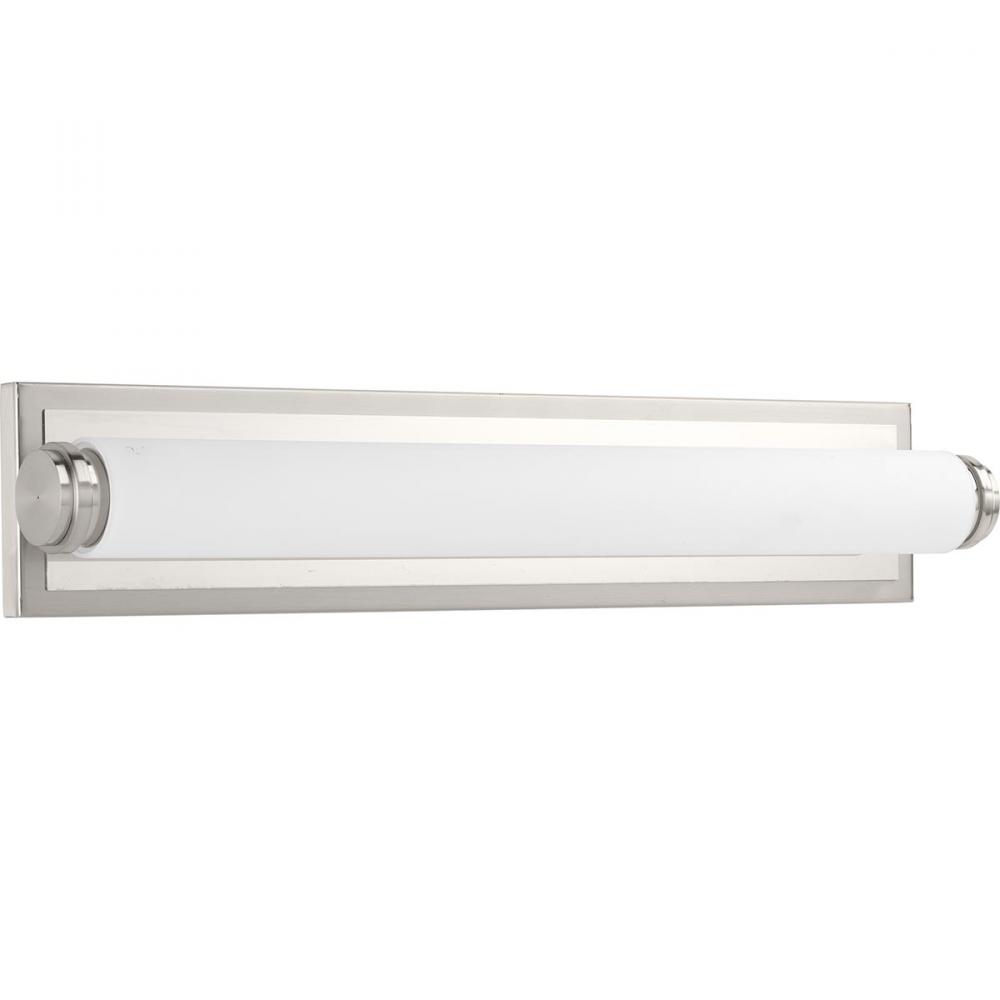 Concourse LED Collection 24&#34; Brushed Nickel Etched White Glass Modern Bath Vanity Light