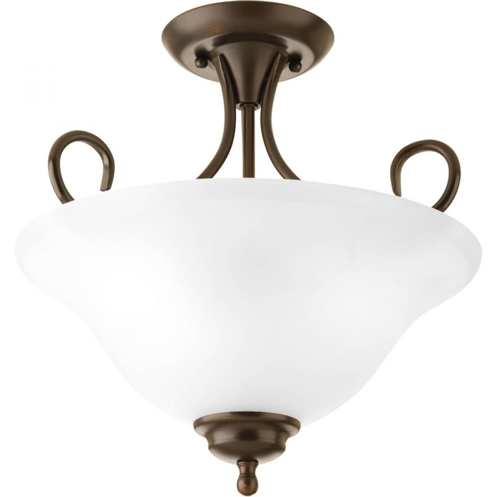 Two-Light 13-1/4&#34; Semi-Flush