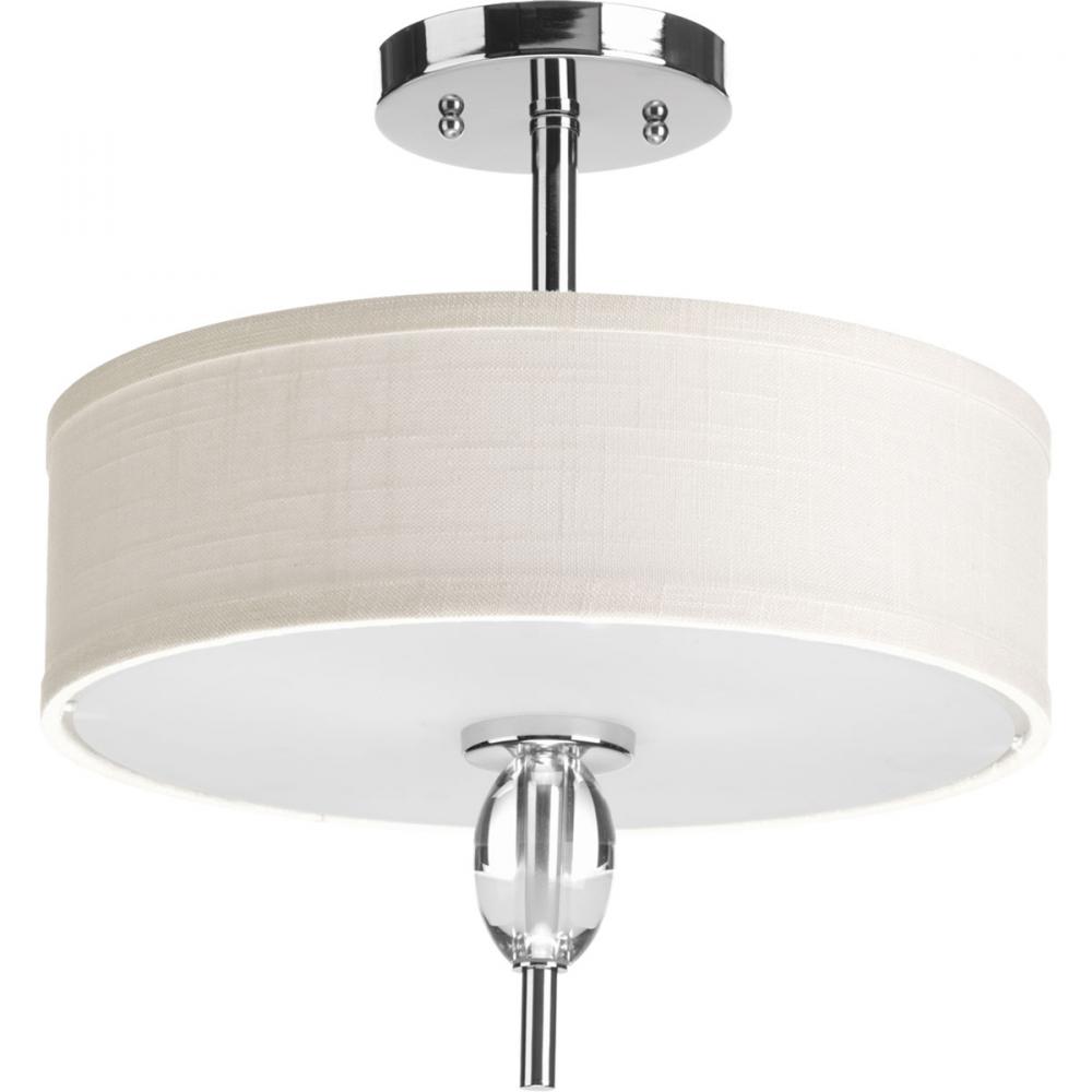 Status Collection Two-Light 13&#34; Semi Flush Mount