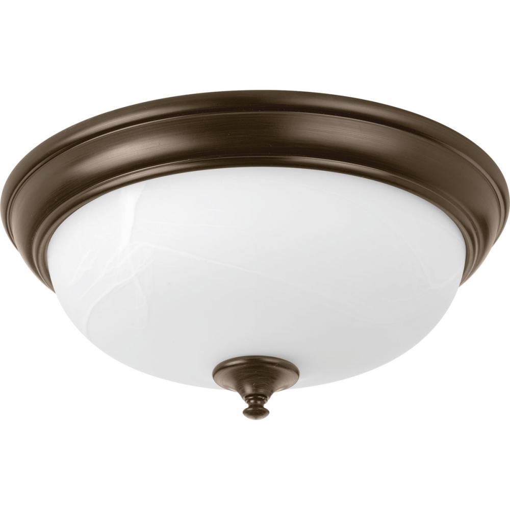 One-Light 15&#34; LED Alabaster Glass Flush Mount