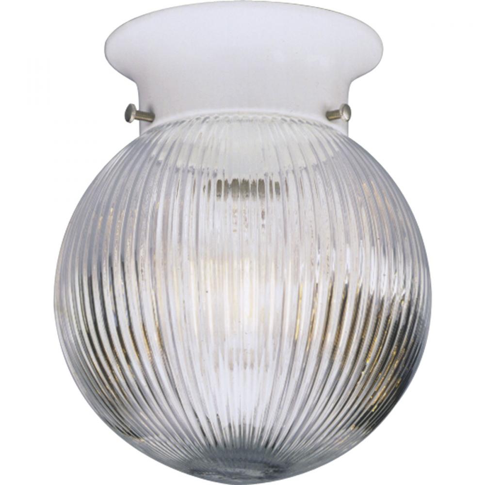 One-Light Glass Globe 6-3/8&#34; Close-to-Ceiling