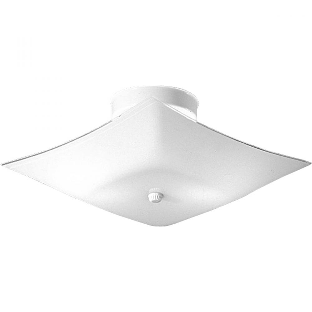 12&#34; Square Glass Two-Light Close-to-Ceiling