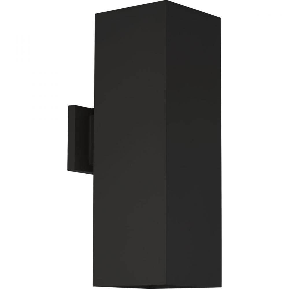 6&#34; Square Two-Light Black Up/Down Modern Outdoor Wall Light