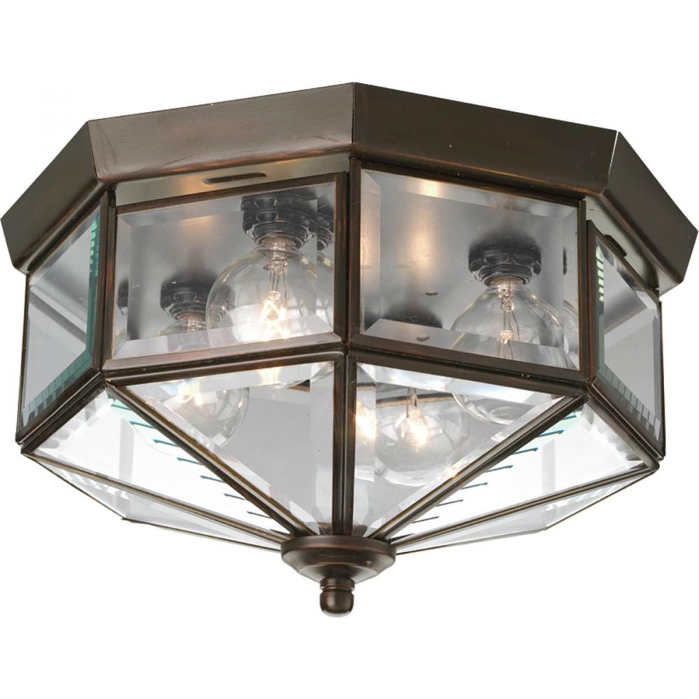 Four-Light Beveled Glass 11-1/8&#34; Close-to-Ceiling