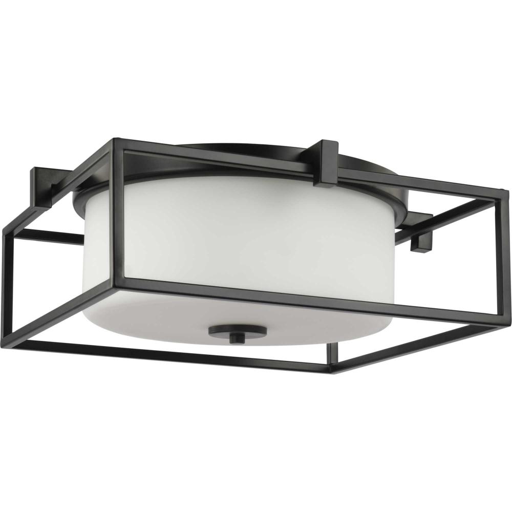 Chadwick Collection Two-Light Black 15-3/8&#34; Flush Mount