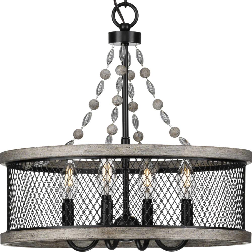 Austelle Collection Four-Light Antique Bronze Farmhouse Chandelier Light